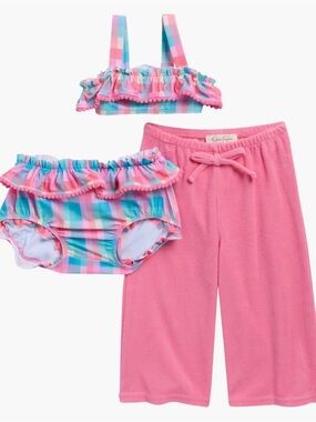 Jessica Simpson 2 Piece Swim W/ Terry Bottom Cover-up. Size 24 months.